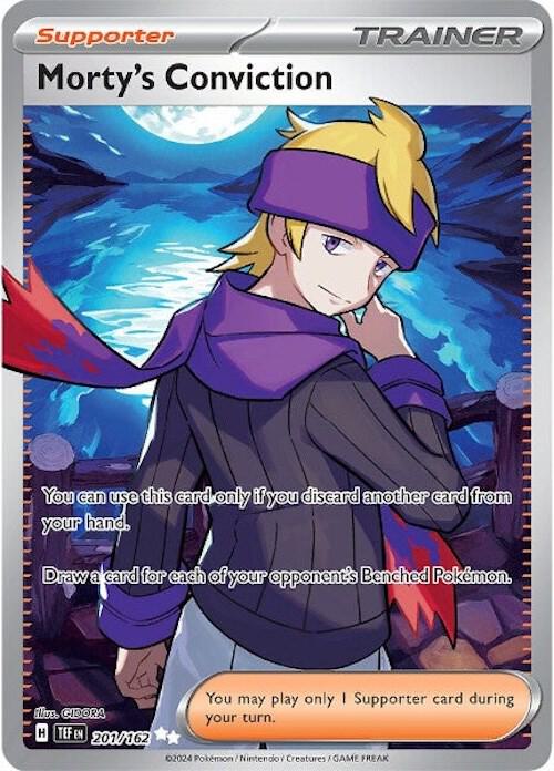 Morty's Conviction 201/162 Holofoil — Temporal Forces Pokémon card