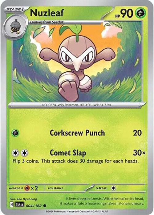 Nuzleaf 004/162 — Temporal Forces Pokémon card