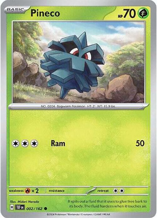 Pineco 002/162 — Temporal Forces Pokémon card