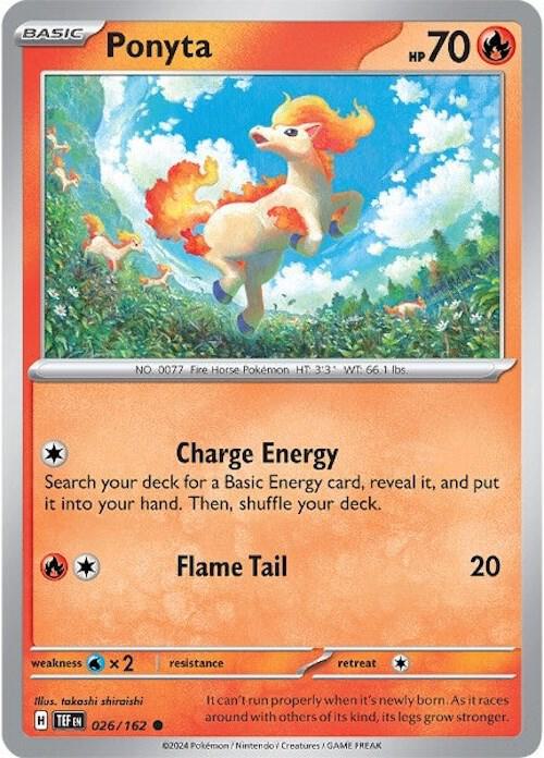 Ponyta 026/162 — Temporal Forces Pokémon card