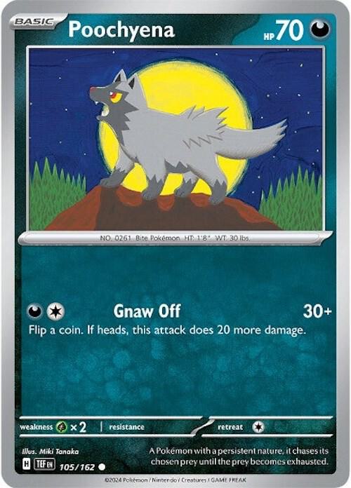 Pokemon - Temporal Forces - Poochyena - 105/162 - Reverse Holofoil