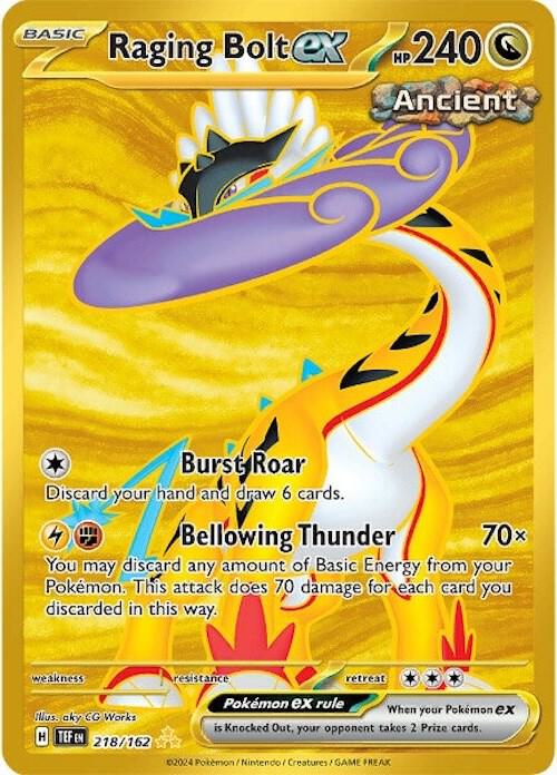 Raging Bolt ex 218/162 Holofoil — Temporal Forces Pokémon card