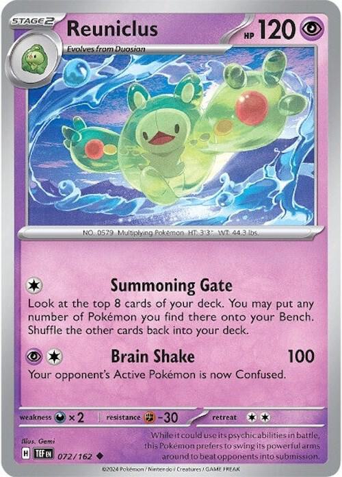 Reuniclus 072/162 Reverse Holofoil — Temporal Forces Pokémon card