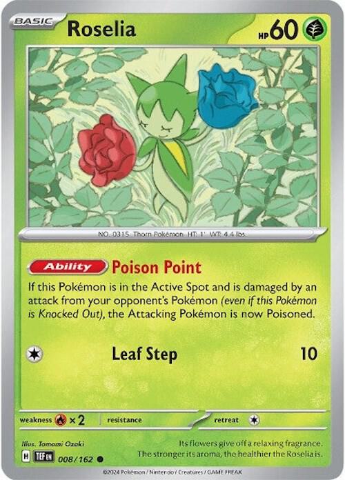 Roselia 008/162 — Temporal Forces Pokémon card