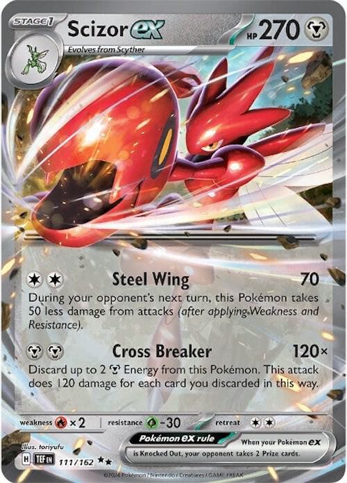 Scizor ex 111/162 Holofoil — Temporal Forces Pokémon card