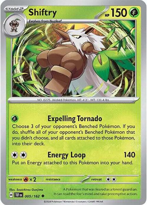 Shiftry 005/162 Reverse Holofoil — Temporal Forces Pokémon card