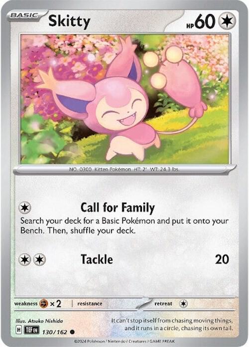 Skitty 130/162 — Temporal Forces Pokémon card