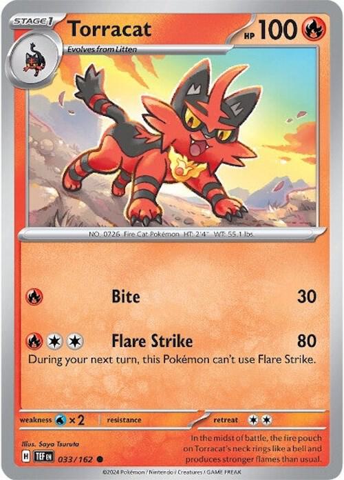 Torracat 033/162 Reverse Holofoil — Temporal Forces Pokémon card
