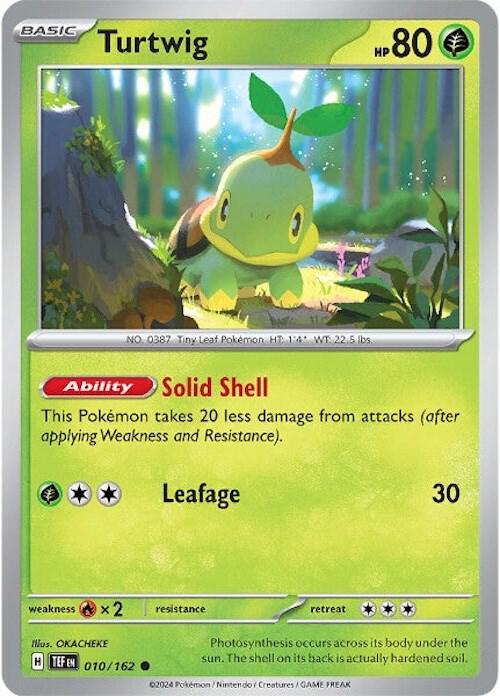 Turtwig 010/162 Reverse Holofoil — Temporal Forces Pokémon card