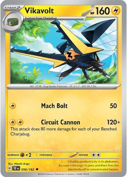 Vikavolt 056/162 Reverse Holofoil — Temporal Forces Pokémon card