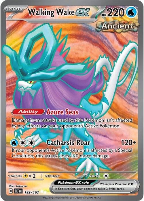 Walking Wake ex 189/162 Holofoil — Temporal Forces Pokémon card
