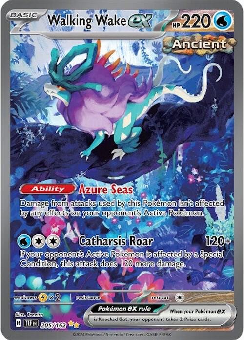 Walking Wake ex 205/162 Holofoil — Temporal Forces Pokémon card