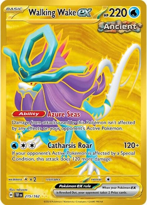 Walking Wake ex 215/162 Holofoil — Temporal Forces Pokémon card
