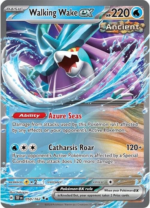 Walking Wake ex 050/162 Holofoil — Temporal Forces Pokémon card