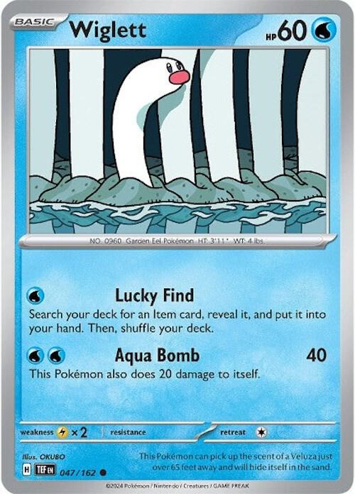 Wiglett 047/162 Reverse Holofoil — Temporal Forces Pokémon card