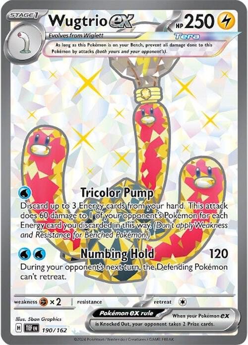 Wugtrio ex 190/162 Holofoil — Temporal Forces Pokémon card