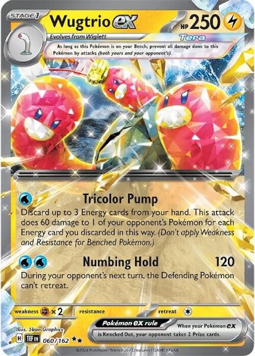 Wugtrio ex 060/162 Holofoil — Temporal Forces Pokémon card