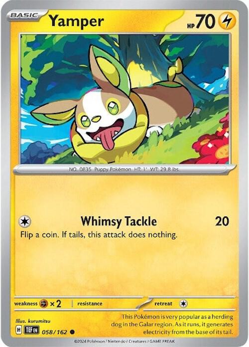 Yamper 058/162 — Temporal Forces Pokémon card