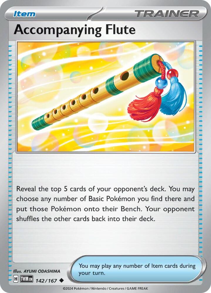 Accompanying Flute 142/167 Reverse Holofoil — Twilight Masquerade Pokémon card