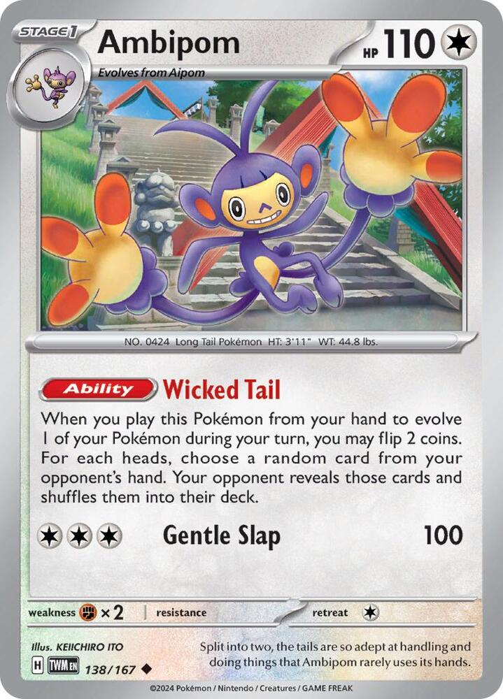 Ambipom 138/167 — Twilight Masquerade Pokémon card