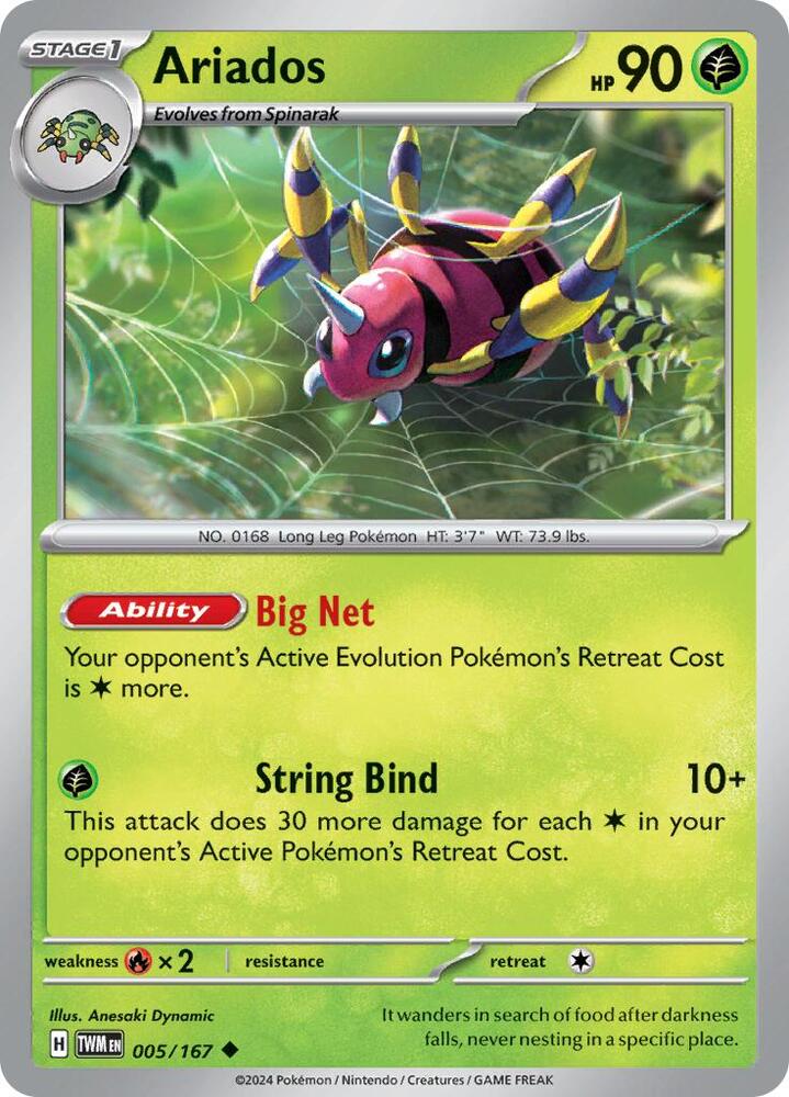Ariados 005/167 Reverse Holofoil — Twilight Masquerade Pokémon card