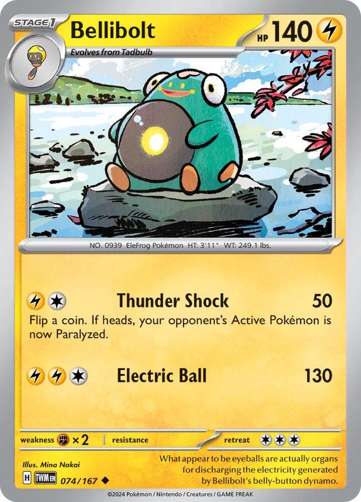 Bellibolt 074/167 — Twilight Masquerade Pokémon card