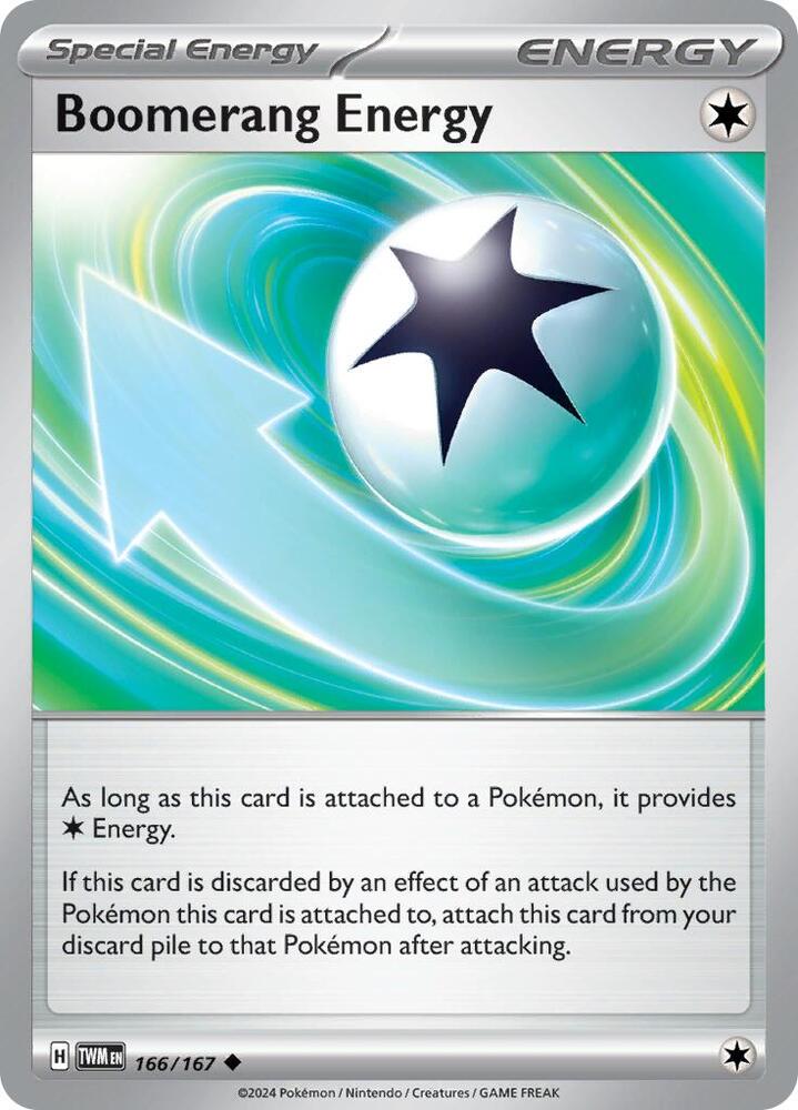 Boomerang Energy 166/167 Reverse Holofoil — Twilight Masquerade Pokémon card