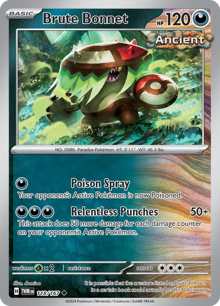 Brute Bonnet 118/167 — Twilight Masquerade Pokémon card