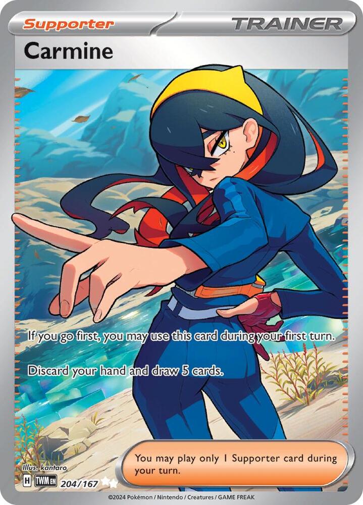 Carmine 204/167 Holofoil — Twilight Masquerade Pokémon card