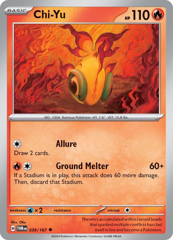 Chi-Yu 039/167 — Twilight Masquerade Pokémon card