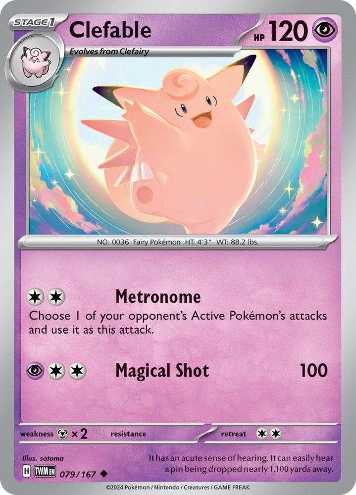 Clefable 079/167 — Twilight Masquerade Pokémon card