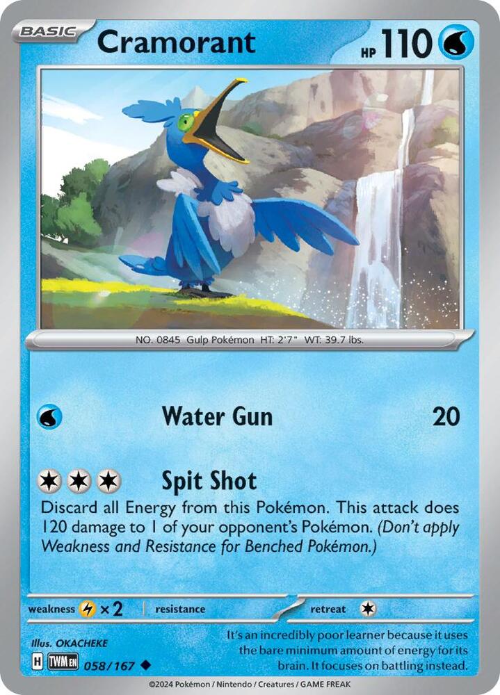 Cramorant 058/167 — Twilight Masquerade Pokémon card