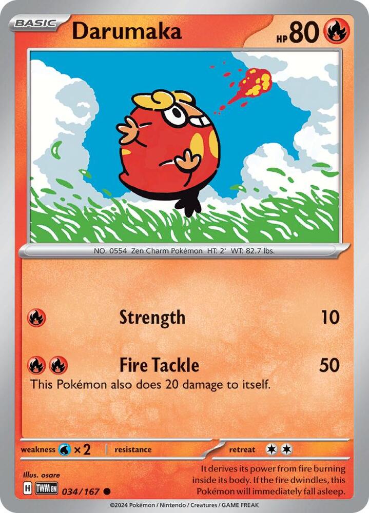 Darumaka 034/167 — Twilight Masquerade Pokémon card