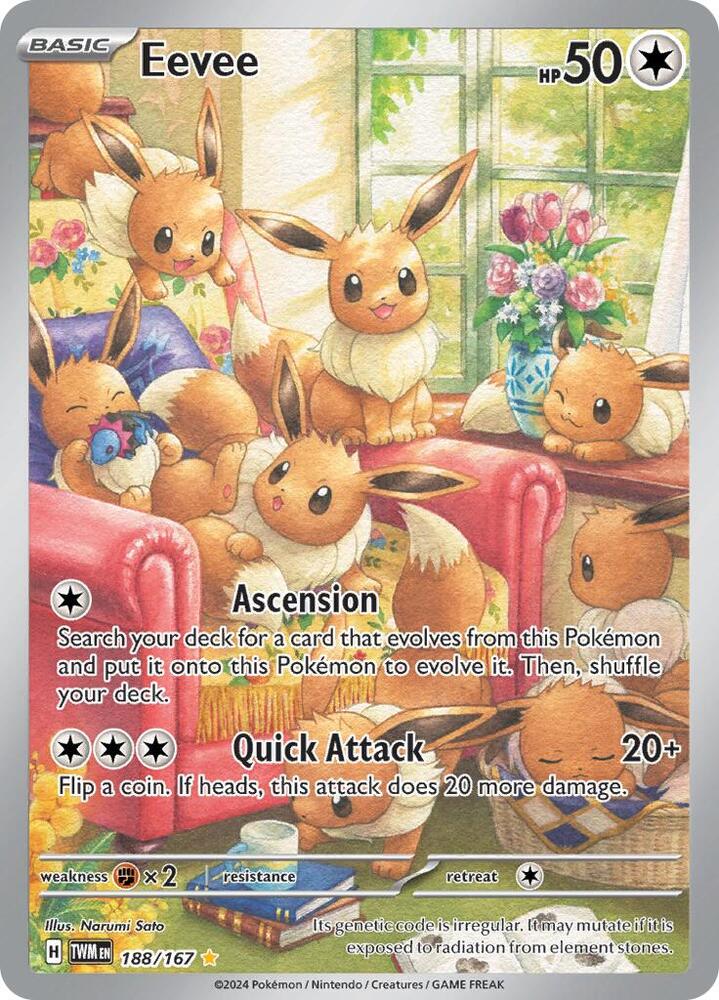 Eevee 188/167 Holofoil — Twilight Masquerade Pokémon card