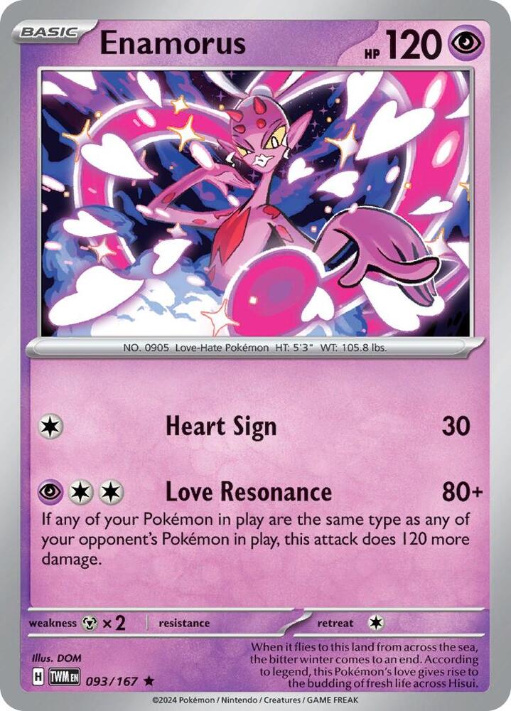 Enamorus 093/167 Holofoil — Twilight Masquerade Pokémon card