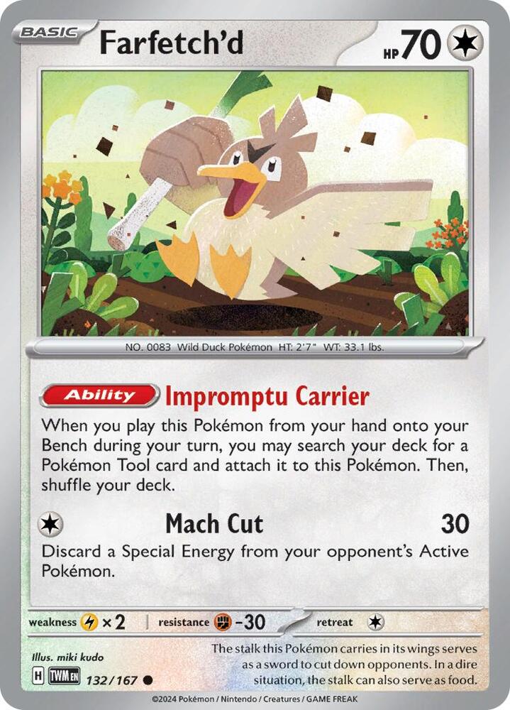Farfetch'd 132/167 Reverse Holofoil — Twilight Masquerade Pokémon card