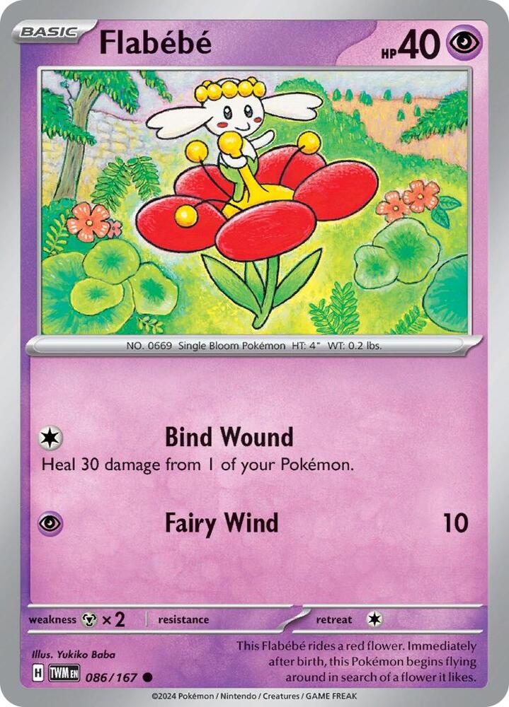 Flabebe 086/167 Reverse Holofoil — Twilight Masquerade Pokémon card