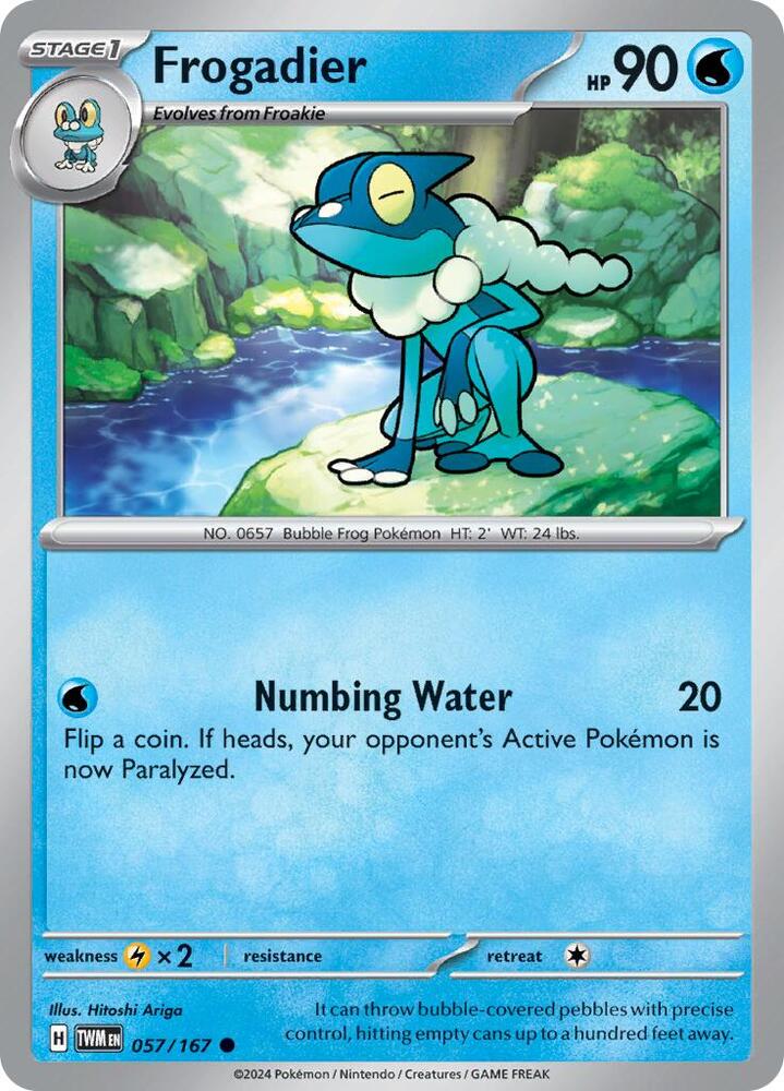 Frogadier 057/167 Reverse Holofoil — Twilight Masquerade Pokémon card