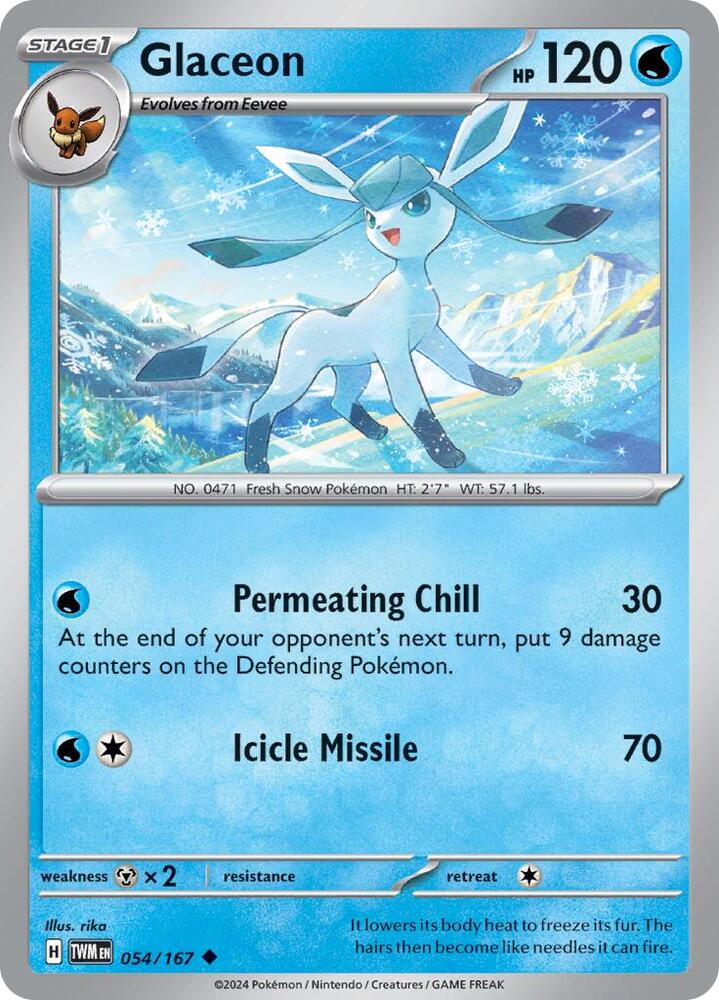 Glaceon 054/167 — Twilight Masquerade Pokémon card