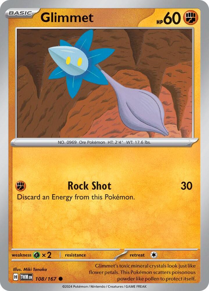 Glimmet 108/167 — Twilight Masquerade Pokémon card
