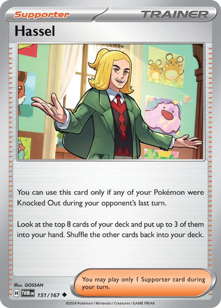 Hassel 151/167 Reverse Holofoil — Twilight Masquerade Pokémon card