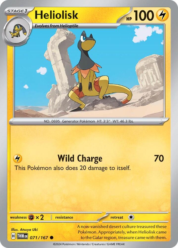 Heliolisk 071/167 — Twilight Masquerade Pokémon card