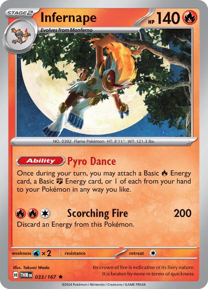 Infernape 033/167 Holofoil — Twilight Masquerade Pokémon card