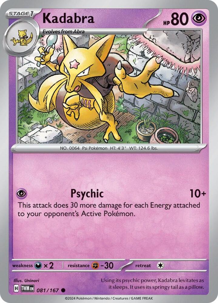 Kadabra 081/167 — Twilight Masquerade Pokémon card