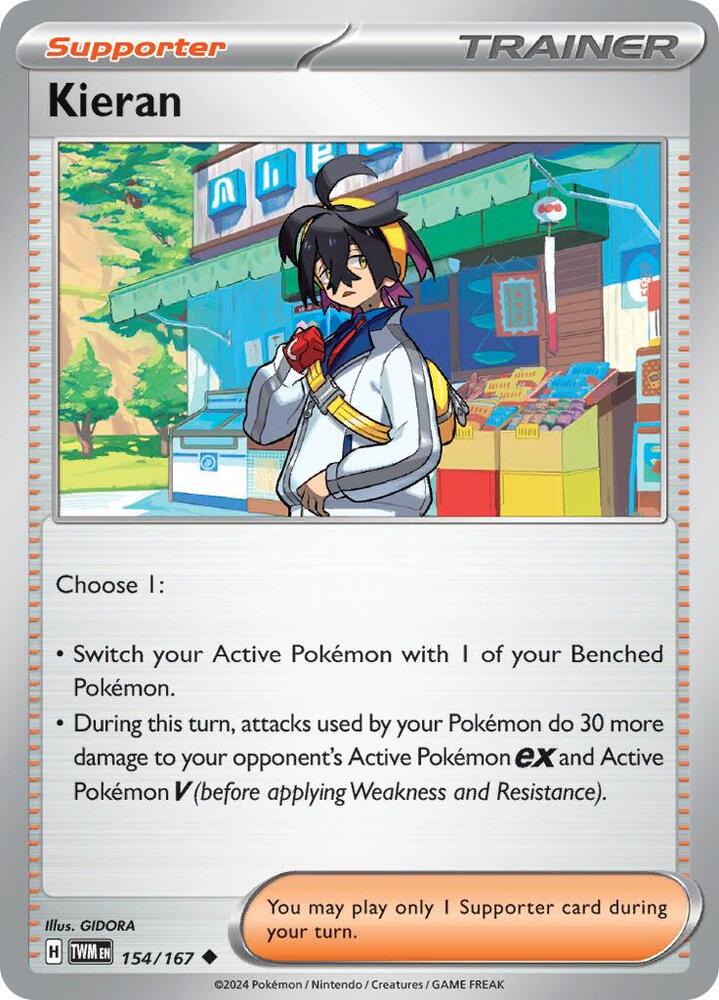Kieran 154/167 Reverse Holofoil — Twilight Masquerade Pokémon card