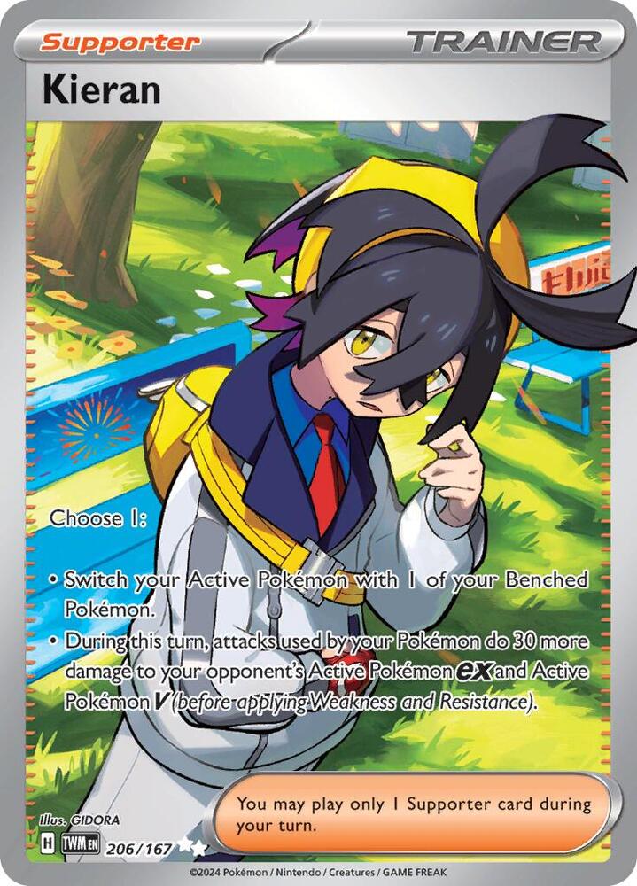Kieran 206/167 Holofoil — Twilight Masquerade Pokémon card