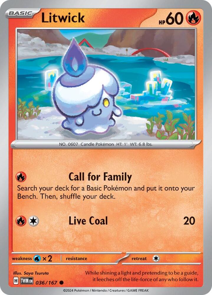 Litwick 036/167 Reverse Holofoil — Twilight Masquerade Pokémon card