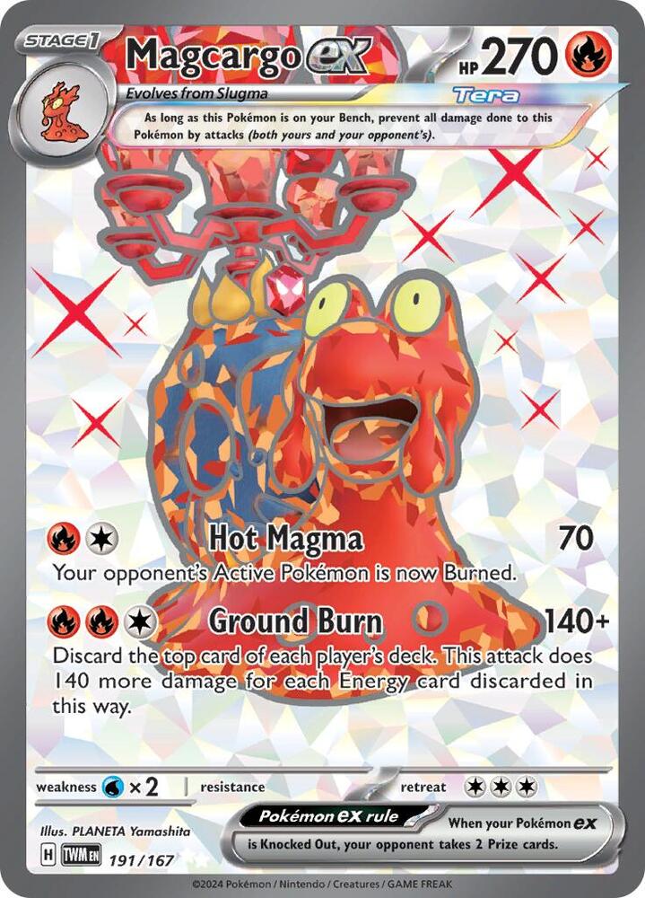 Magcargo ex 191/167 Holofoil — Twilight Masquerade Pokémon card