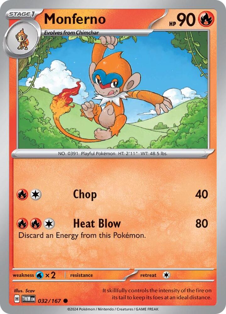 Monferno 032/167 — Twilight Masquerade Pokémon card