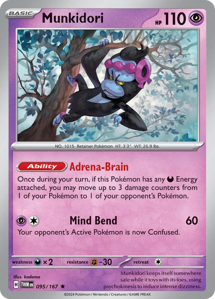 Munkidori 095/167 Reverse Holofoil — Twilight Masquerade Pokémon card